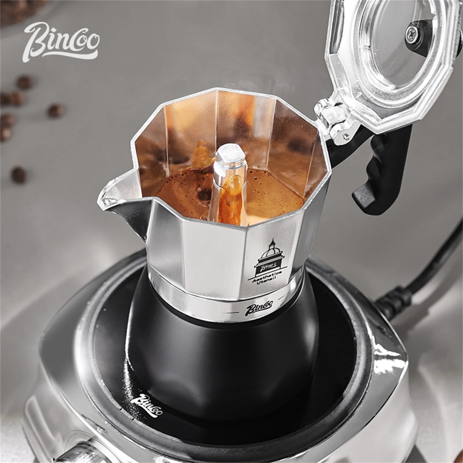 BINCOO Double Valve Moka Pot，E - Coffee Equipment Accessories ulasan dan harga