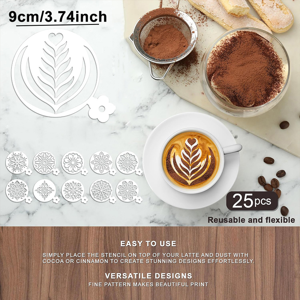 25Pcs Cake Stencil Set Food Gr - Coffee Shop Equipment ulasan dan harga