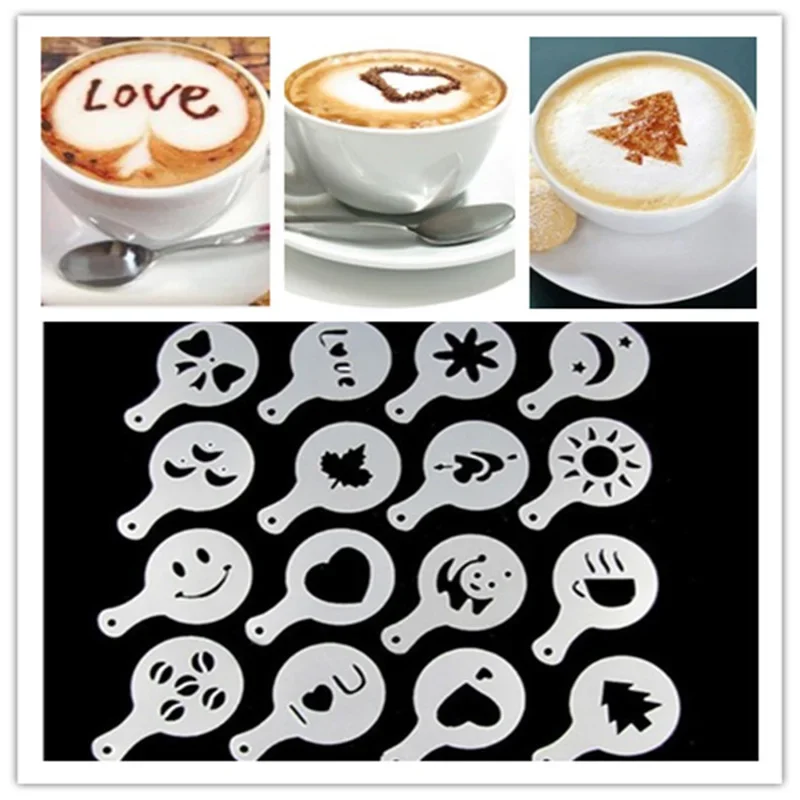 16Pcs/Set Coffee Mold Latte Ca - Coffee Shop Equipment ulasan dan harga